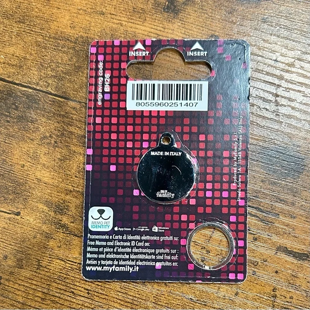 NWT My Family Custom Glam Black Heart Swarovski Crystal Engravable Pet Dog Tag